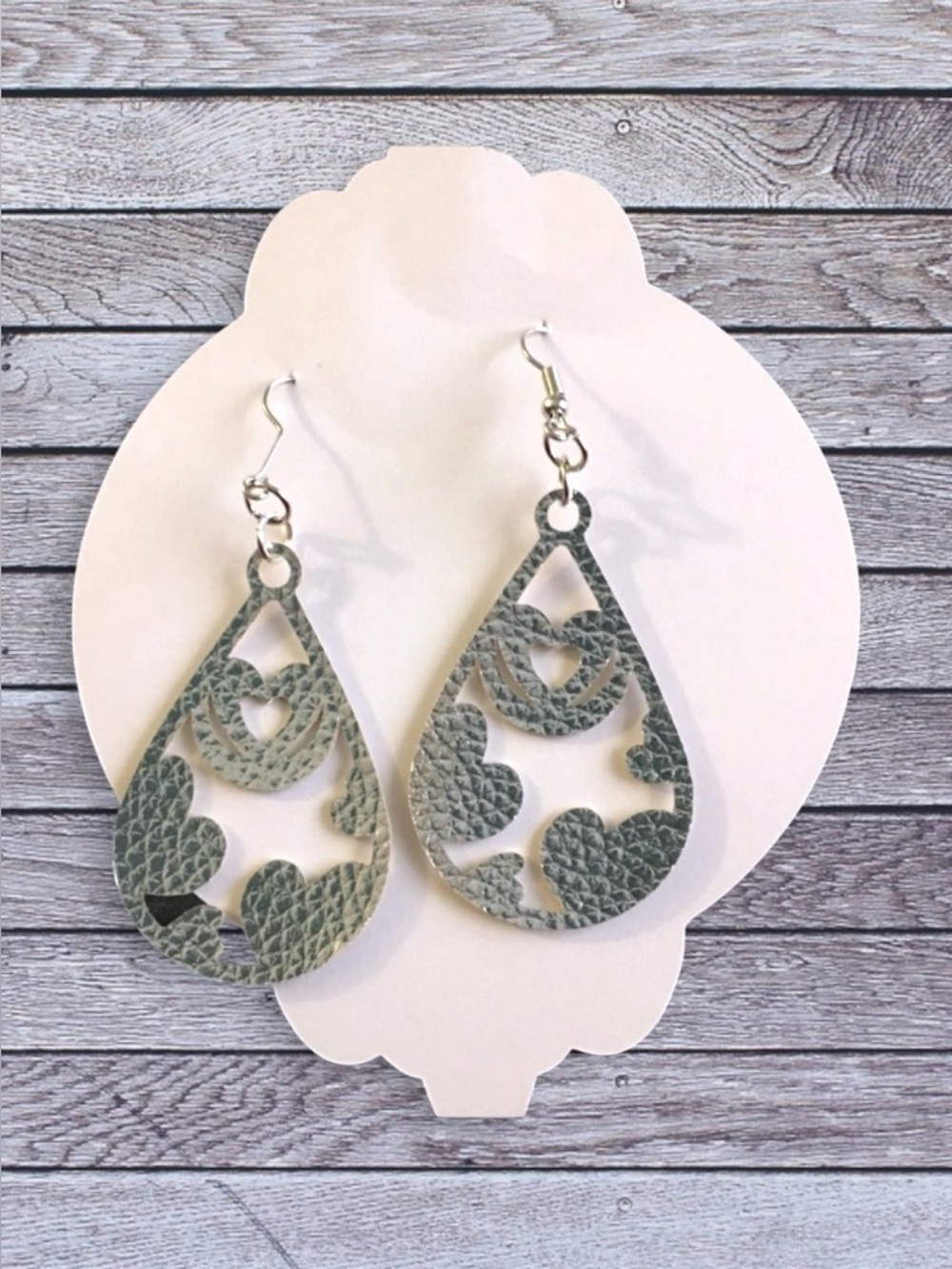 NEW faux leather hearts earrings